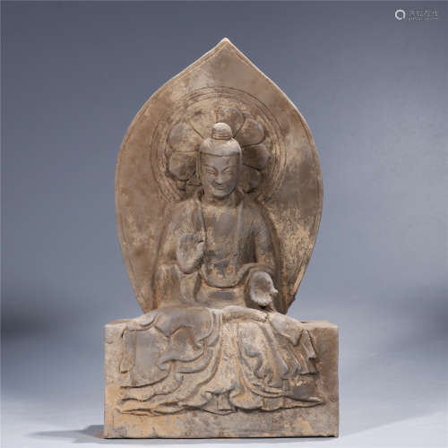 Pottery buddha statue