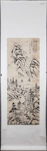 Chinese scroll painting of landscape, by Huang Binhong