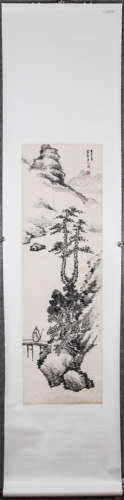 Chinese scroll painting of autumn, by Lin Shu