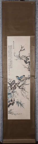 Chinese scroll painting of birds and flowers, by Mei Lanfang and Wan Hua