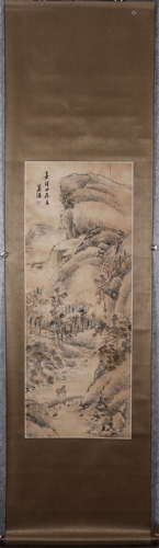 Chinese scroll painting of landscape