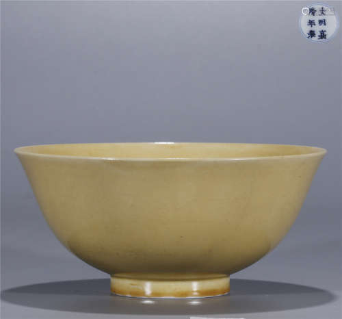 Yellow glazed porcelain bowl, JIA JING mark