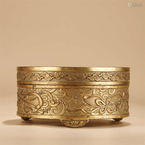 Gilt bronze cover box