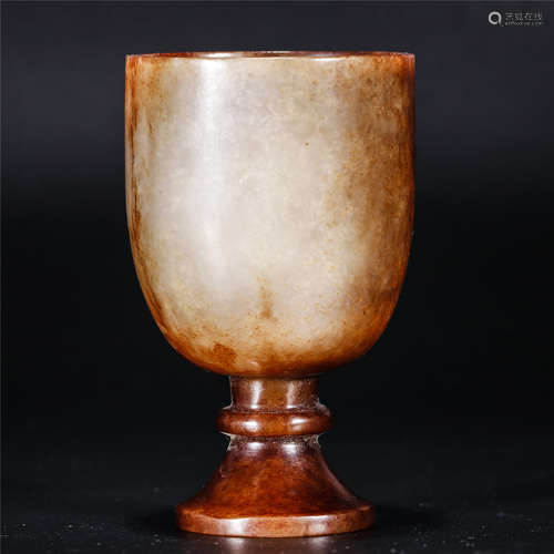 Jade carving stem cup