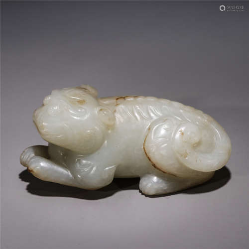 White jade carved tiger