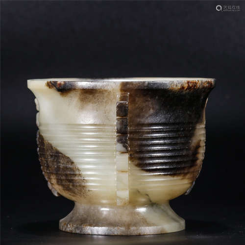 Jade carving string pattern bowl