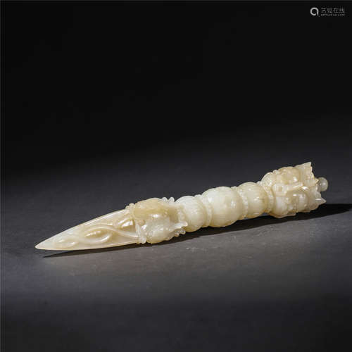 White jade carved vajra