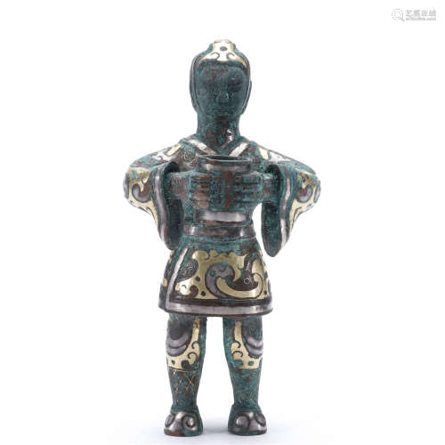 Bronze and gold silver figurine