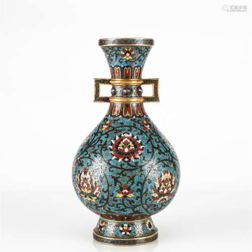 Copper cloisonne enamel vase