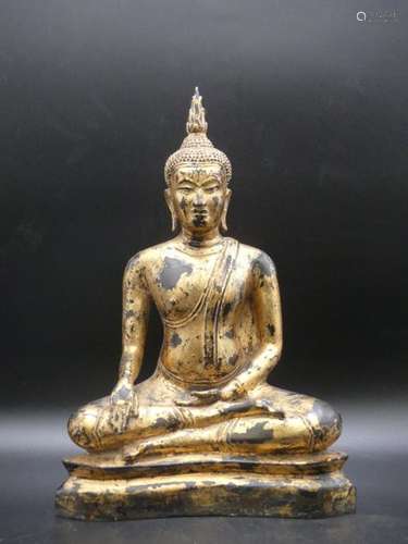 Bouddha En Bronze Doré.