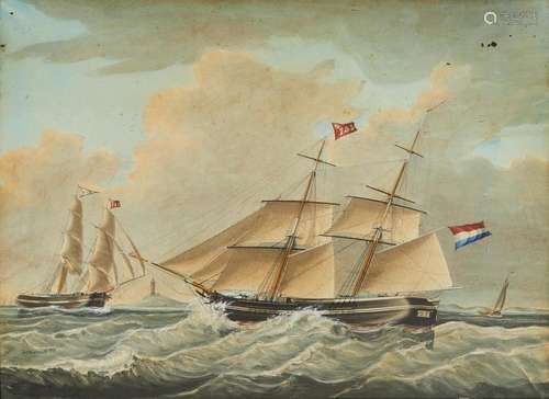 341 DIRK ANTON TEUPKEN (1828 1859) Bateaux près d…