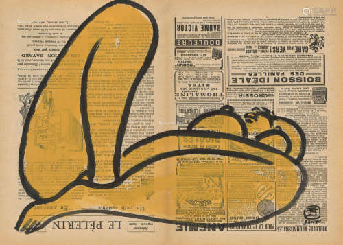 常玉 1920-1940年代作 曲腿裸女