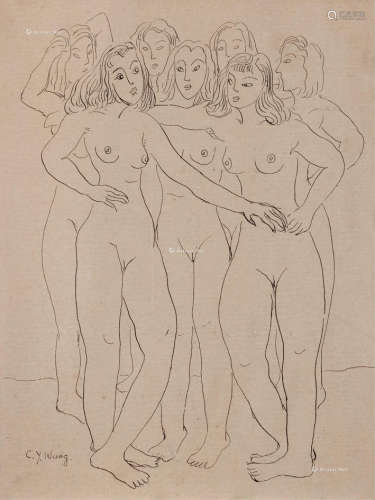 王济远 1940-50年代作 七裸女
