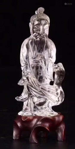 A CRYSTAL FIGURE STATUE