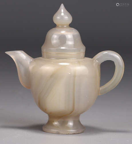 AN AGATE TEA POT