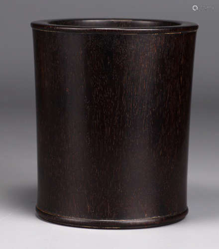 A ZITAN WOOD BRUSH POT