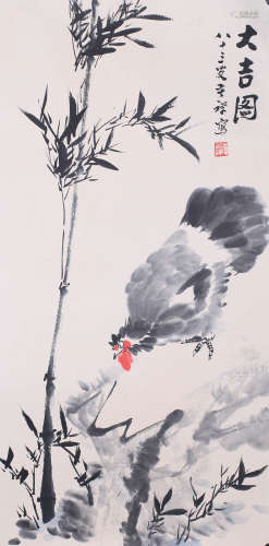 A CHINESE ROOSTER PAINTING