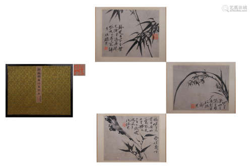 A CHINESE BAMBOO AND ORCHID PAINTING ALBUM, ZHENG BANQIAO MARK