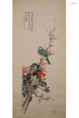 A CHINESE FLOWER AND BIRD PAINTING, YU FEI'AN MARK