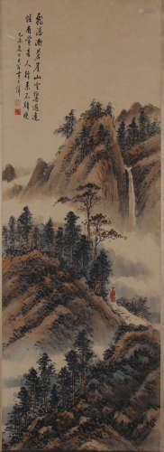 A CHINESE LANDSCAPE PAINTING, HUANG JUNBI MARK