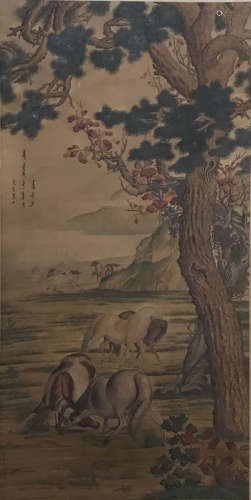 A CHINESE HORSE PAINTING