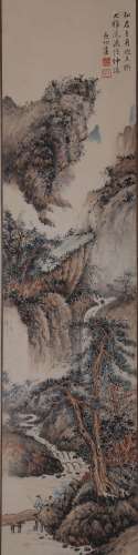 A CHINESE LANDSCAPE PAINTING, QI GONG MARK