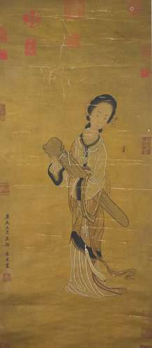 A CHINESE FIGURE PAINTING, TANG YIN MARK