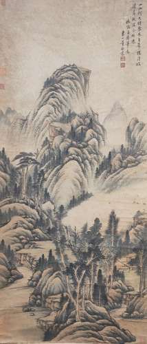 A CHINESE LANDSCAPE PAINTING, DONG BANGDA MARK