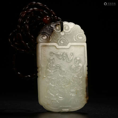 A CHINESE HETIAN JADE CARVED PENDANT