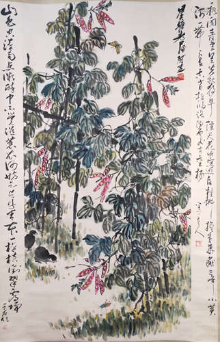 A CHINESE FLOWER PAINTING, QI BAISHI MARK