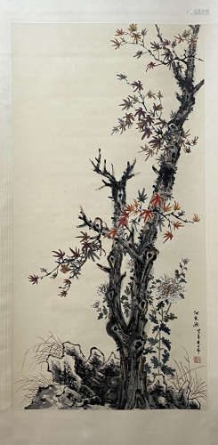 A CHINESE PAINTING, HE XIANGNING MARK