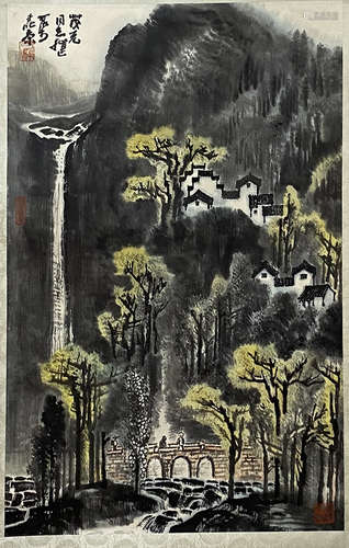 A CHINESE LANDSCAPE PAINTING, LI KERAN MARK