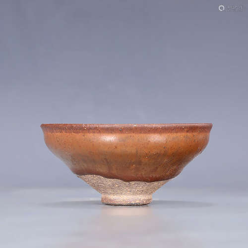 A CHINESE JIAN KILN PERSIMMON RED GLAZED PORCELAIN TEA CUP