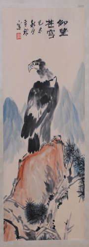 A CHINESE EAGLE PAINTING