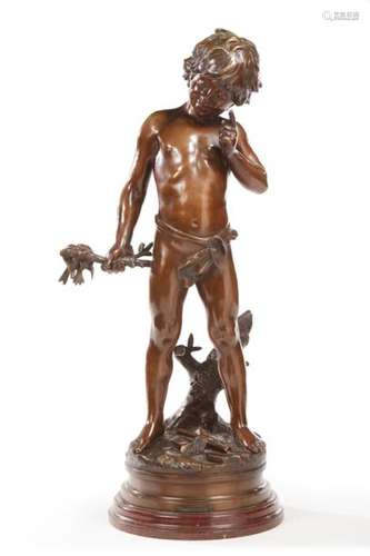 MOREAU Auguste (1834 1917) Charmeur Bronze à patin…