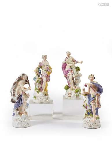 MEISSEN Quatre figurines représentant les quatre s…