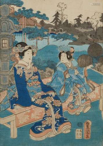 Utagawa Toyokuni III (1786 1865) Triptyque oban ta…