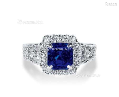 2.87克拉「斯里兰卡」变色蓝宝石配钻石戒指，未经加热