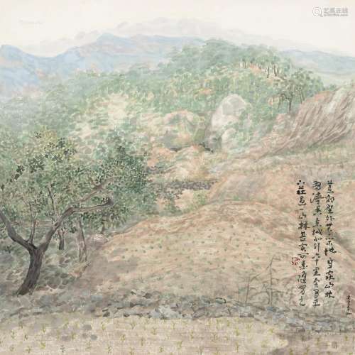 李翔（b.1962） 2010年作 山林 镜框 设色纸本