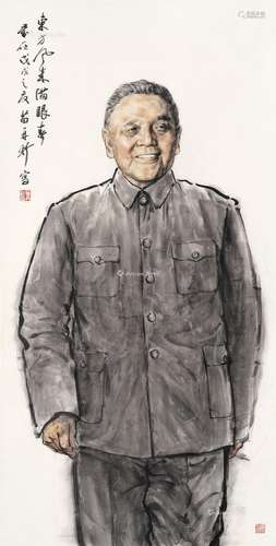 苗再新（b.1953） 2018年作 邓小平 镜框 设色纸本