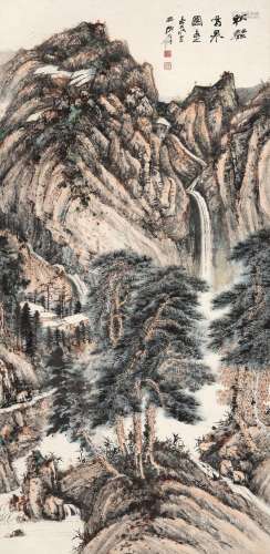 张大千（1899-1983） 1949年作 秋壑鸣泉 立轴 设色纸本