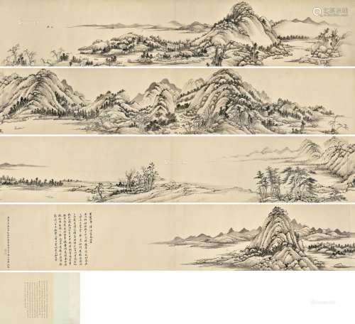 王荦（清） 1724年作 临黄公望富春山居图 手卷 水墨纸本