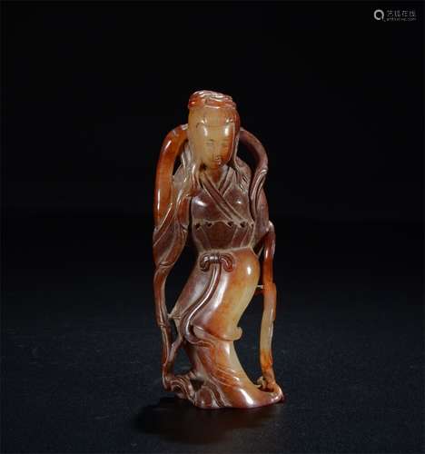 AN OLD COLLECTION OF ANCIENT JADE LADY ORNAMENT