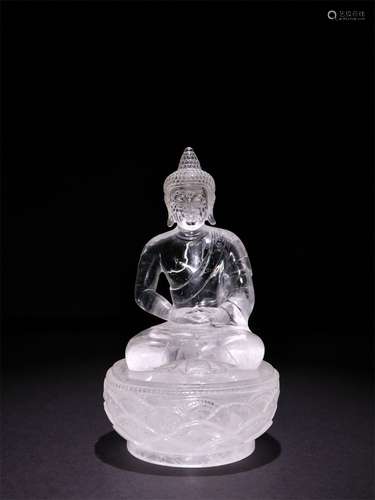 A QING DYNASTY CRYSTAL SAKYAMUNI