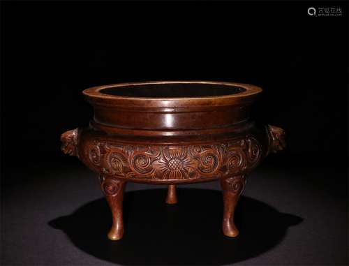 A QING DYNASTY COPPER INCENSE BURNER