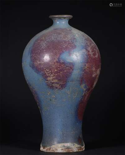 A YUNA DYNASTY PLUM VASE IN JUN KILN