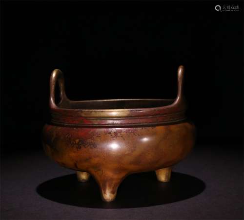 A QING DYNASTY COPPER INCENSE BURNER