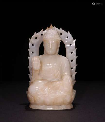 A QING DYNASTY HETIAN MAHAYANA TATHAGATA