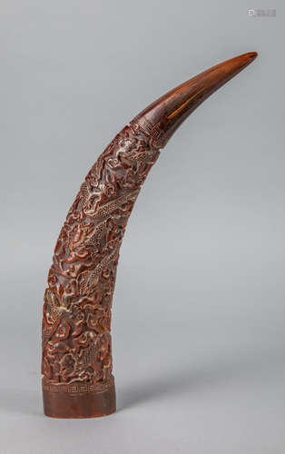 Large Chinese Carved Horn Sculpture