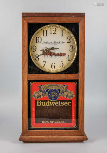 American Old Anheuser-Busch Wood Clock